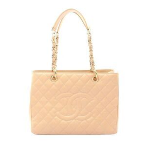 Chanel Matelasse GST Tote Bag Leather Beige